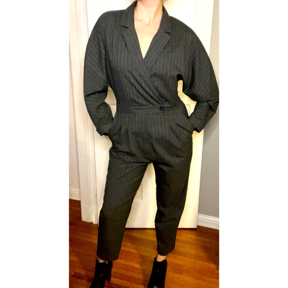 Zara • Pinstripe Jumpsuit
